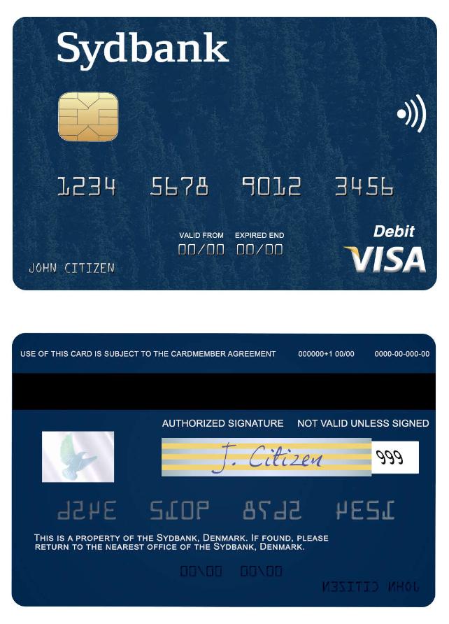 Denmark Sydbank visa debit card